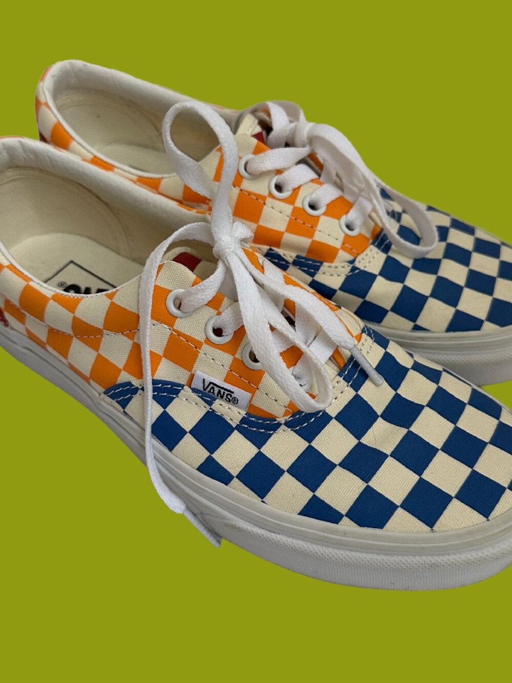 Vans Sneakers Unisex Checkered Blue Yellow Red Laced Womens 7.5